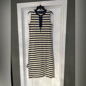 Chaps long stripe dress